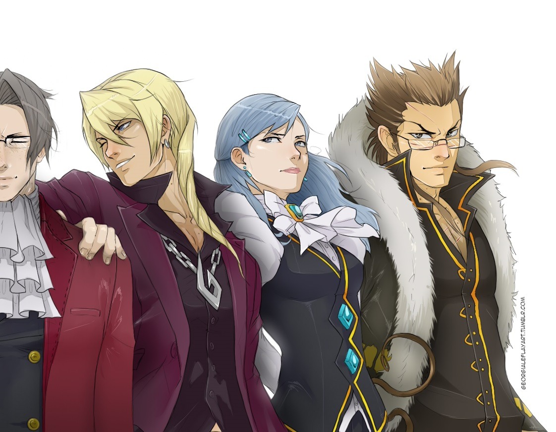 georgialeflayart: Edgeworth’s Squad Goals, all aged to match the current timeline.