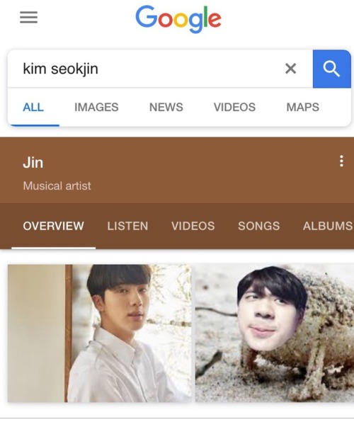 snapchattingyoonkook:Google is doing Jin dirty