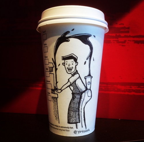 Cartoonist Josh Hara Draws on His Coffee Cup(s) Every Morning [more]Previously: How to Get 10% Off Y