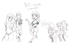 shelltoonart:  Hey guys! I’m offering sketch commissions for บ! Want in on this? Here are the details, and if you can’t afford the sketch, a reblog goes a long way for somebody who might want a sketch from me!  Sketches start at บ for one character