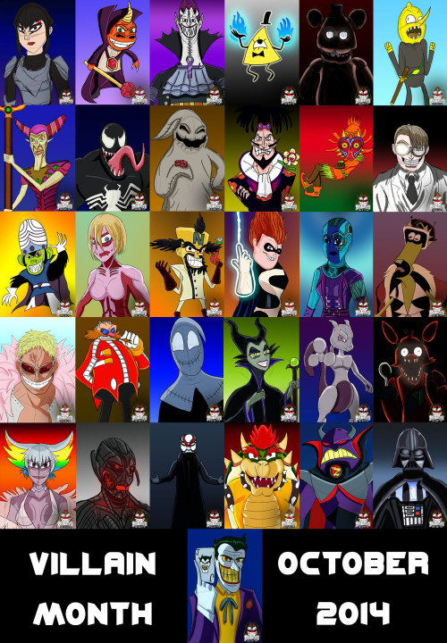 Here&rsquo;s an extra treat for you all today. I&rsquo;ve collected each of my Villain Month