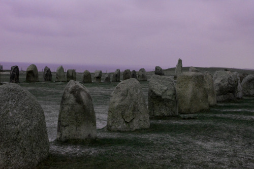 gnostic-pinup:morganathewitch:Dawning light over Ale’s stones.Ale’s Stones is a megalith