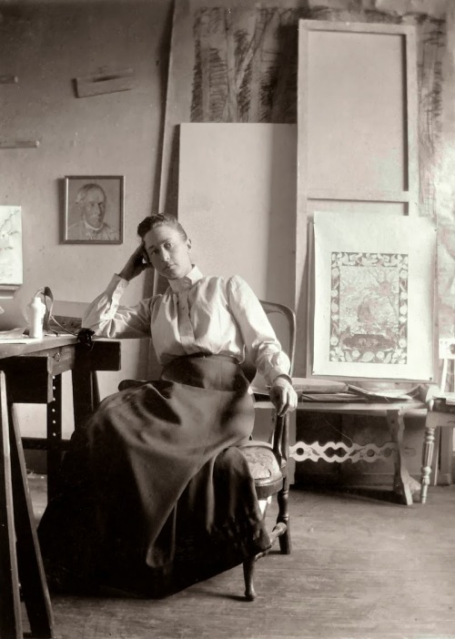 magictransistor:Stiftelsen Hilma af Klints Verk. Hilma af Klint in her Studio and Séance Room. 1885.