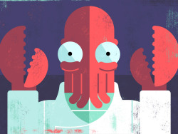 popgeometry:  100 days of pop culture portraits by Alan D. - Day 14 : Dr. Zoidberg Get Prints at inPRNT! 