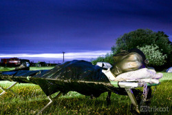 trikoot:Under the stars, enjoying some night-time mummification in my Max Cita straight jacket at the Steppenbrand camp in July 2016 in Mecklenburg-Vorpommern, North Germany. Photo courtesy of Art Vandelay.