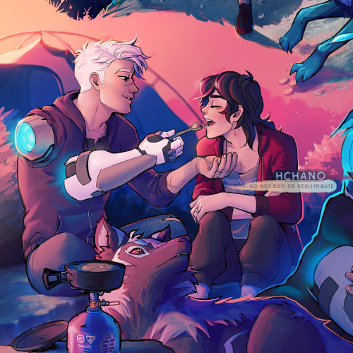 hchano:sheith backpacking in the mountains with their giant space heater wolf is what gives me life