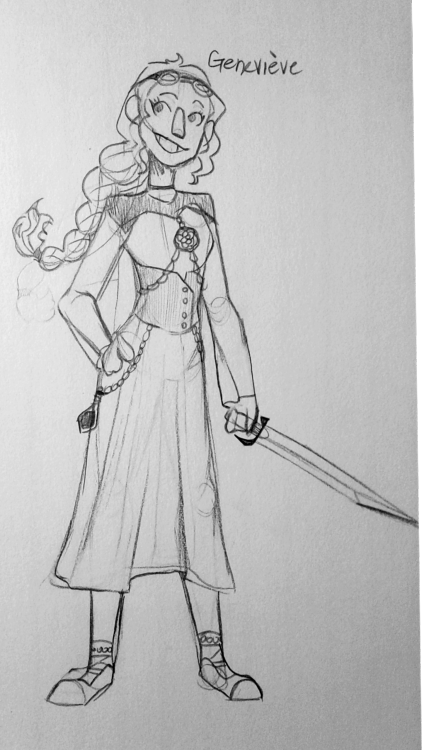 tinyisdrawing:Geneviève had a braid and a sword so I’m obligated to draw her <3I woulda drawn thi