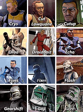 In Case Anyone Needs It, I Have The "library" Of Every Clone That Has An Official Name In The Clone Wars.