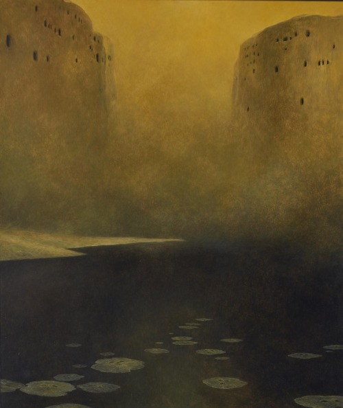 Zdzisław Beksiński (Polish, 1929-2005, b. Sanok, Poland) - Untitled (Landschaft), 1978  Paintin