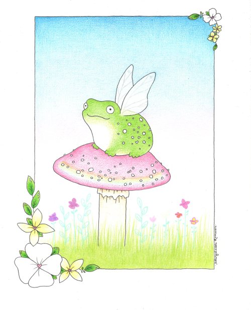 intergalactic-romantic:‘Mushroom Fairy Frog’Prints here