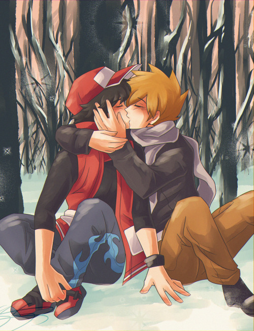 geneseedraws:Soft wintry reguri kisses… (*´ω｀*)