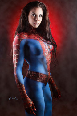 spiderman body paint