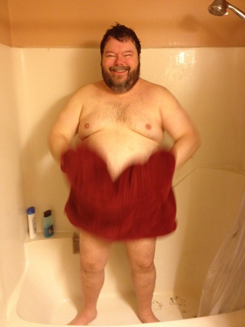 chubbycub78:  My beautiful chub daddy drying off