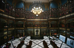 wordsnquotes:   culturenlifestyle:  19th Century Library Is Home to 350,000 Books The Real Gabinete Português de Leitura, also known as the Royal Portuguese Reading Room or the Royal Cabinet is a majestic architectural structure and the home to around