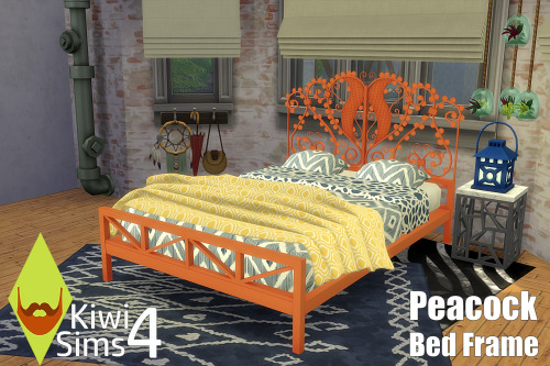 kiwisims4: Peacock Bed Frame At the moment im finding it easier to create single objects rather than