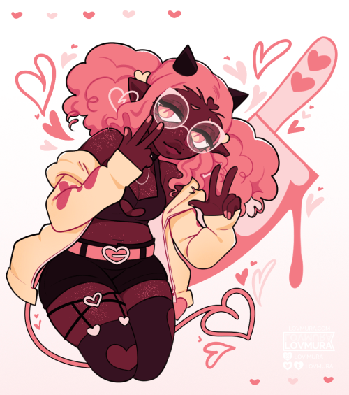 pink demon girl