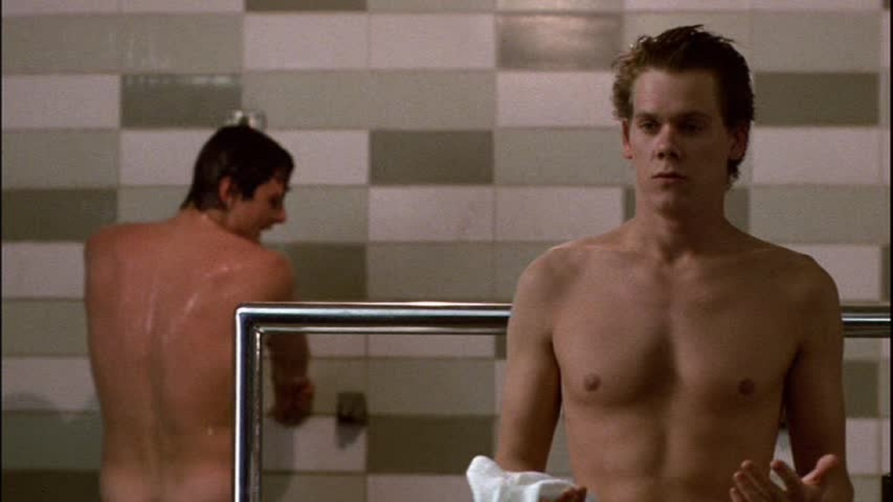 gayorion:  John Laughlin (L) and Kevin Bacon - shower scene in “Footloose” 1984
