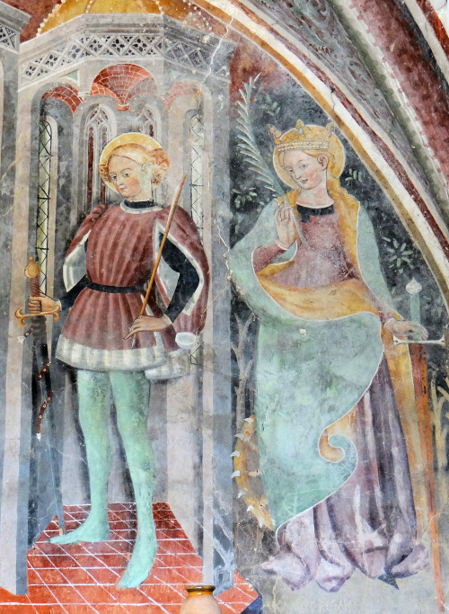 Frescoes from Chapelle Saint Sebastian illustrating scenes from the life of St. Sebastian by Giovann