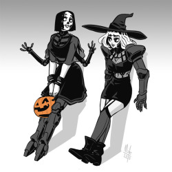 bigmsaxon:Cybergirls getting in the Halloween