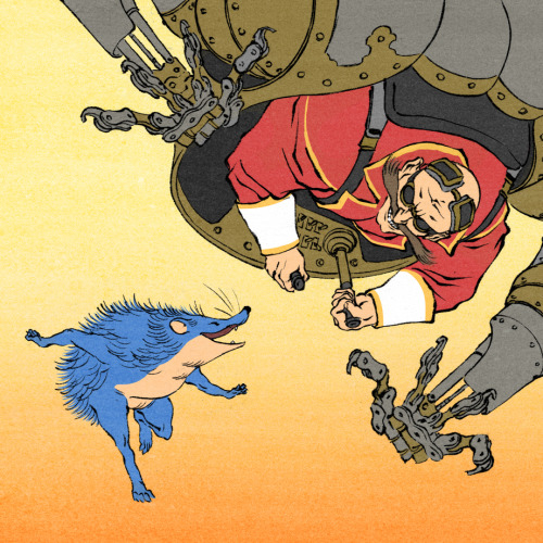 jedhenry:Sonic and Tails are finished! I love Robotnik’s mech. A giclee print is available on 
