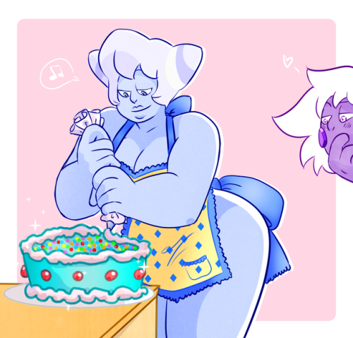 molded-from-clay: “That looks tasty.” @ijessbest specifically requested Holly Blue making a cake for their birthday! It’s such an ugly cake, I’m so sorry… It looks like a kid drew it lmao ANYWAY HAPPY BIRTHDAY JESS   ♡♡♡   Your art