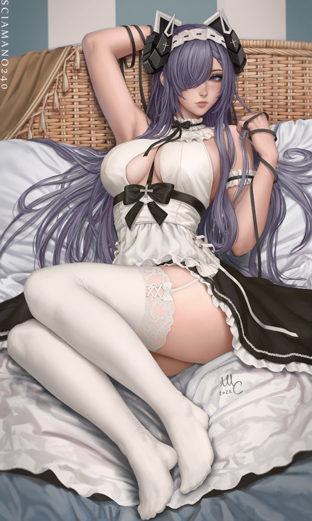 sciamano240:August Von Parseval from Azur Lane, in her maid outfit. Third and final reward of the April pack.