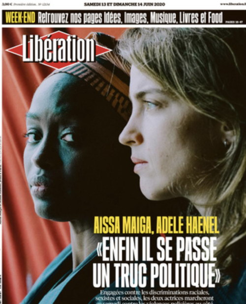 ladyonfire28:Aïssa Maïga and Adèle Haenel for Libération by Lucile BoironYou