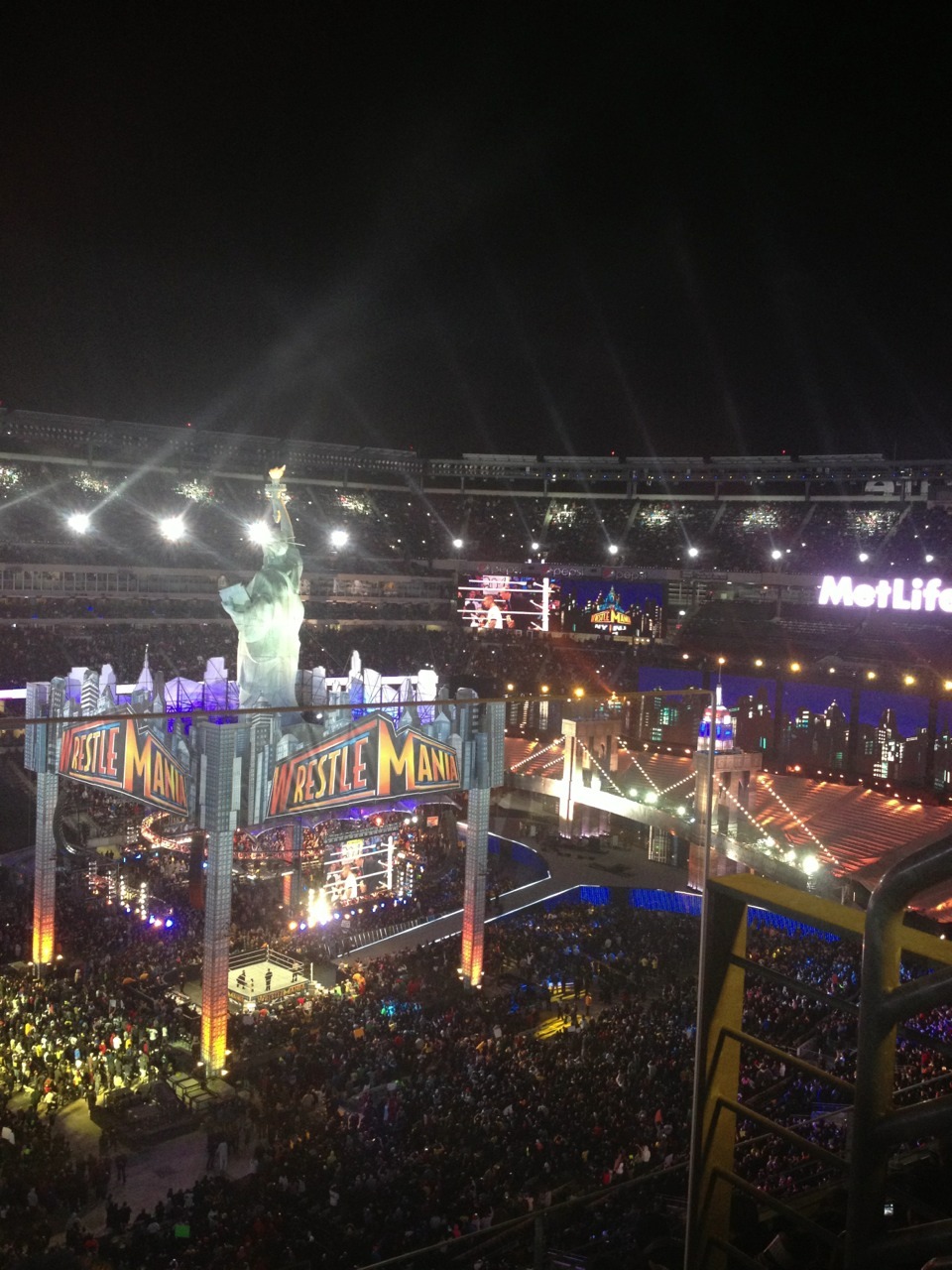 julesername:  A few photos of Wrestlemania from my perspective.  Ah pretty lights!