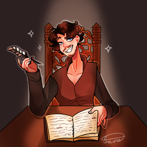 Finally got around to drawing a thing from Something Rotten! It’s the Bard :D