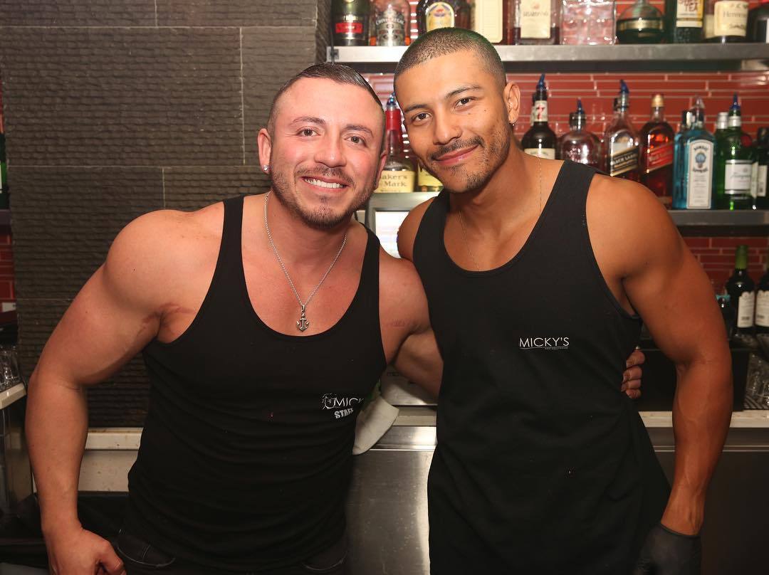 fyeahalexsanchez:  Bartenders at Mickys - Alex Sanchez and co-workerposted on Instagram