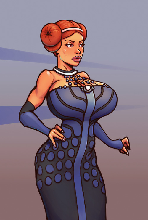 boobsgames: Commission I did 2 days ago. Pretty busty Padme Amidala from the Star Wars ^_^Heh, fir