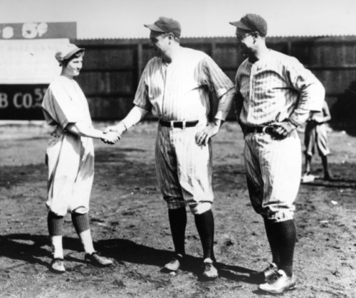 historicaltimes:  Jackie Mitchell, the only female pitcher to strike out Babe Ruth and Lou Gehrig, 1931 via reddit