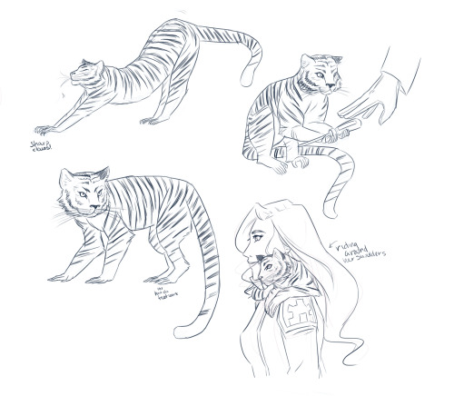 emclainable:  I decided Asami needed her own animal companion, and I figured it should be something small and handy that could help her out while she worked. So she gets a tiger monkey! The wiki only described it as a “monkey with tiger features”