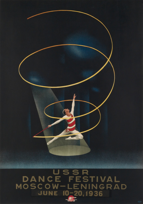 USSR Dance Festival, Moscow-Leningrad (1936). Nikolay Zhukov (Russian, 1908-1973). Poster. Veneshtor