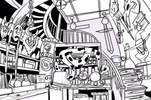 I haven’t updated in a while but Heres some linework ive been doing for the beginning shot of our film that im SUPER proud of so here!! (Also with a couple finished so u can see the coloring that will be going on!)