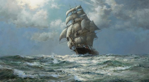 art-and-things-of-beauty:Sailing ships by Montague Dawson (1895-1973).