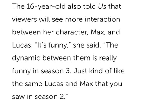 Teases From Sadie And Gaten Via Us Weekly.