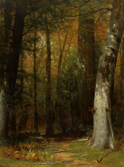 abstractsuns:Worthington Whittredge The Pine Cone Gatherers 1866