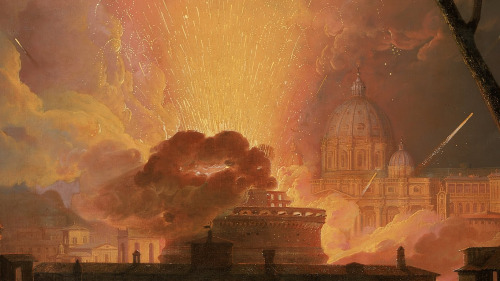 Joseph Wright of Derby, Detail from The Annual Girandola at the Castel Sant’Angelo, Rome (1775 - 177