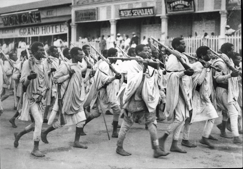 history-museum:Ethiopian infantry leaving Addis Ababa to meet Italian invaders