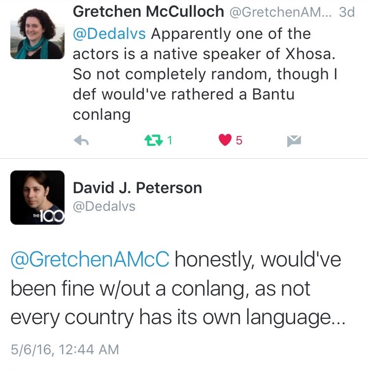 dedalvs:  My thoughts on using the real South African language Xhosa as the fictional