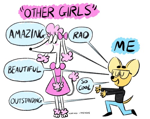 pjyoung-illustration:I’ve been seeing those “not like the other girls” memes 