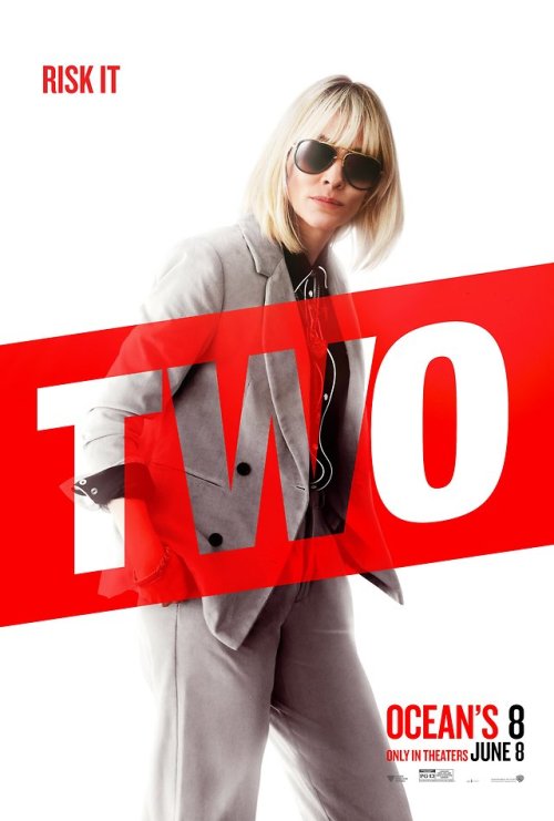 cateblanchettdailly:↳Exclusive character posters of Ocean’s 8 | The Ocean’s ladies in stepsDebbie Oc