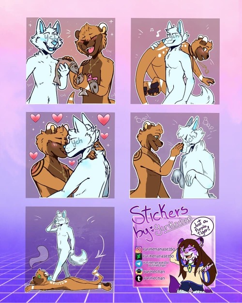 Stickers done for @rich_the_otter !  . I’m very happy for you like it!! x3 . #myart #commissio