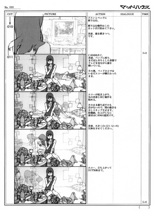 artbooksnat:  Storyboards illustrated by Satoshi Kon for the animated short Ohayo (オハヨウ).  See 