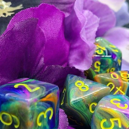 Flowers and dice go together like dice and tabletop. #dice #diceporn #diceaddict #dicecollector #di