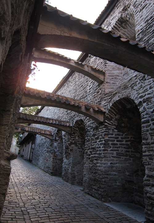 The quaint streets of Tallinn, Estonia.