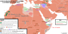 A Generalization of Current Conflicts in the Middle East and North Africa.
[[MORE]]Inspired by the current war maps of Libya, Somalia, Iraq and Syria, and Yemen, I decided to create one map that displayed those four maps combined. I then had the idea...