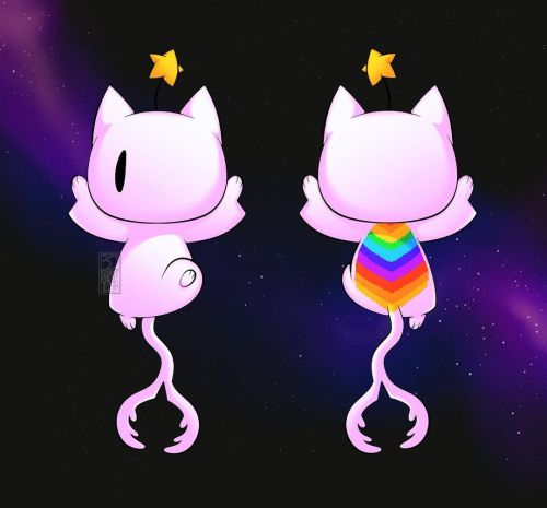 Meet Jeffrie, the space cat! He makes new stars and zoomies around the galaxy chasing cloud mice#con