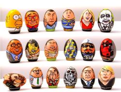 theverge:62 of our favorite characters reimagined as Easter eggs.Artist Barak Hardley has once again taken a deep dive into pop culture to come up with an assortment of familiar egg-shaped faces and creatures. There are 62 painted eggs in all — if